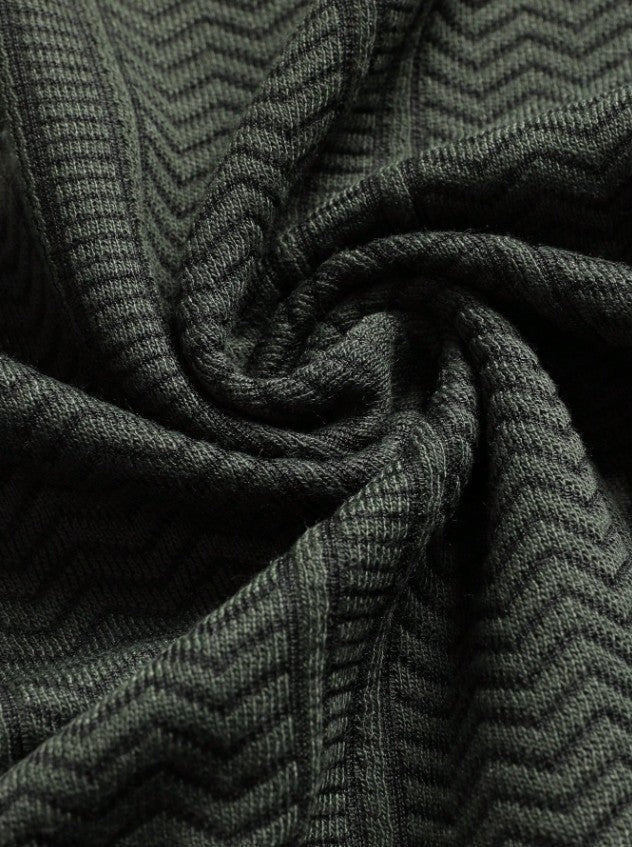 Positano Textured Knit Polo - Forest Green