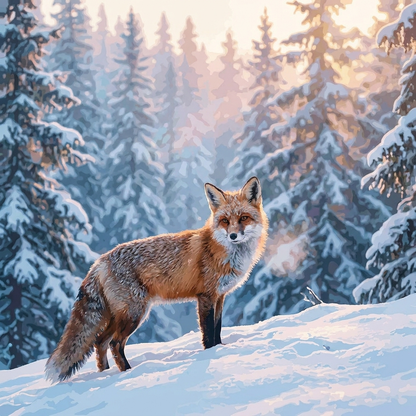 Alpine Fox paint by numbers kit