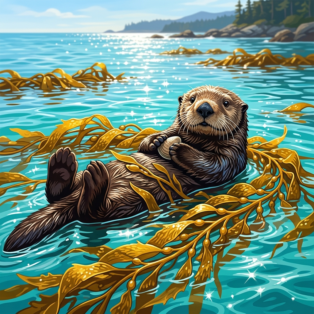 Coastal Otter paint by numbers kit