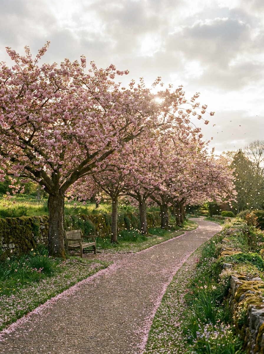 Cherry Blossom Path paint-by-numbers kit